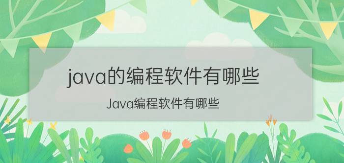 java的编程软件有哪些 Java编程软件有哪些？你怎么看？